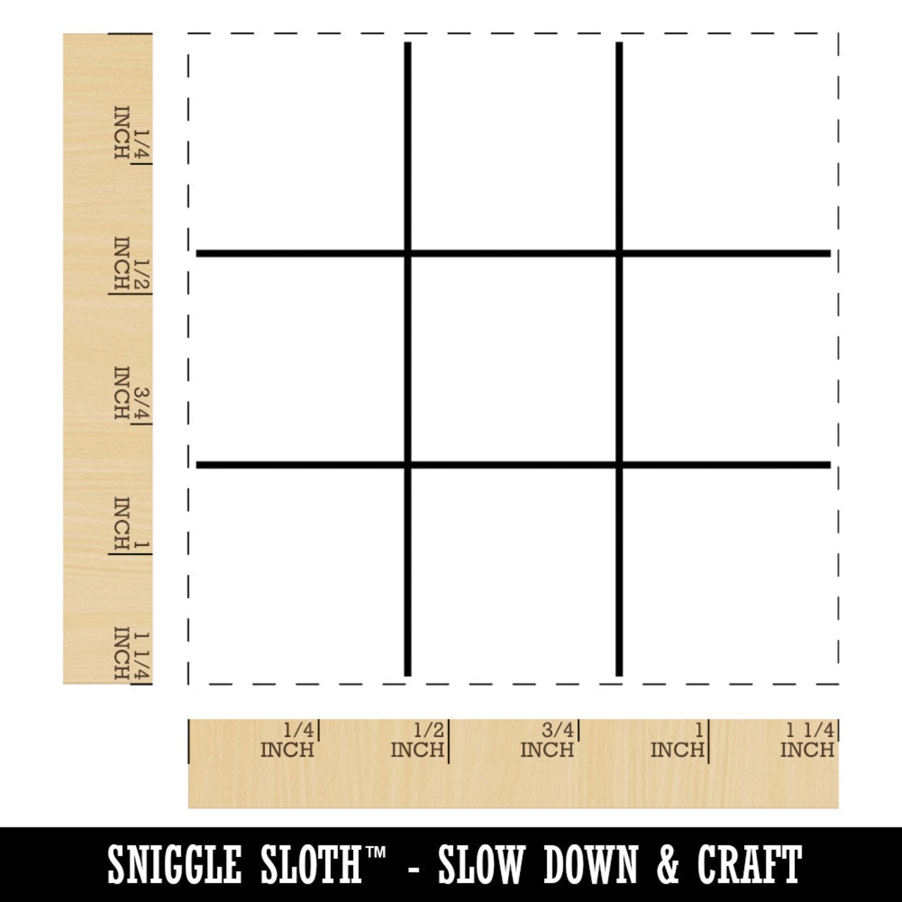 Tic Tac Toe Fill-In Game Grid Square Rubber Stamp for Stamping Crafting